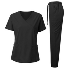 Cargar imagen en el visor de la galería, UNIFORME STRETCH Mujer Y-NECK NEGRO NS 4W