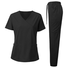 Cargar imagen en el visor de la galería, UNIFORME STRETCH Mujer Y-NECK NEGRO NS 4W
